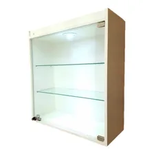 Nicho Decorativo Suspenso Led Prateleira Vidro Temperado Cor Branco Foto mini 2
