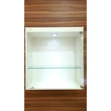 Nicho Decorativo Suspenso Led Prateleira Vidro Temperado Cor Branco Foto mini 3
