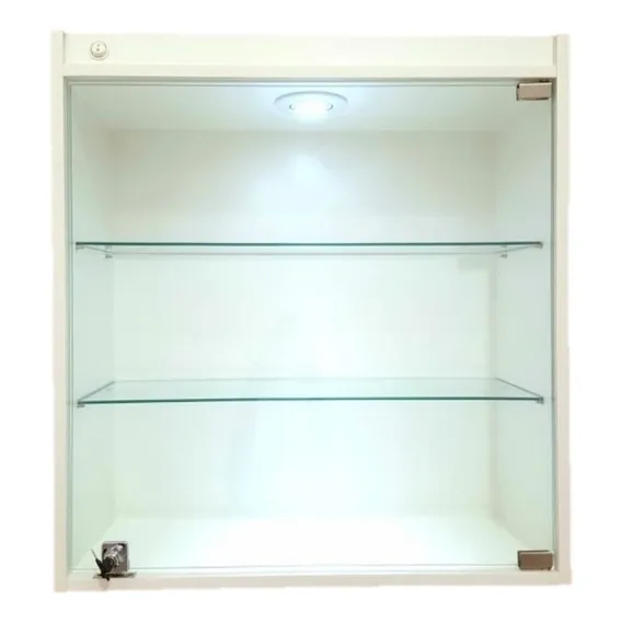 Nicho Decorativo Suspenso Led Prateleira Vidro Temperado Cor Branco Foto 1