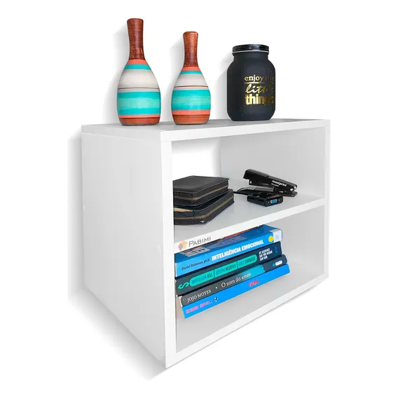 Nicho Duplo Em Mdf 35x35x35 Cm Branco Foto 1
