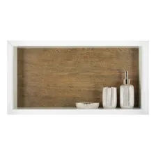 Nicho Em Porcelanato Porta Shampoo Banheiro Box 60x30x10 Cm Cor Madeirado Foto mini  3