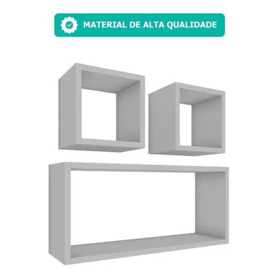 Nicho Kit 3 Peças Organização Quarto Cozinha Sala Liz Branco Foto 1