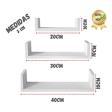 Nicho Mdf Branco 3un De Parede Em U Livros Prateleira Nicho Foto mini 2