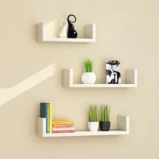 Nicho Mdf Branco 3un De Parede Em U Livros Prateleira Nicho Foto mini 3