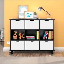 Nicho Organizador 6 Gavetas Com RodÃzios Preto/branco Qmovi Cor Branco Foto mini 2