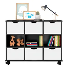 Nicho Organizador 6 Gavetas Com RodÃzios Preto/branco Qmovi Cor Branco Foto mini 1