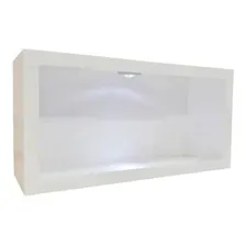 Nicho Retangular Simples C/ Led 90x30x12 Mdf Madeira Pintado Cor Branco Foto mini 1