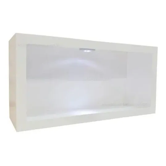 Nicho Retangular Simples C/ Led 90x30x12 Mdf Madeira Pintado Cor Branco Foto 1