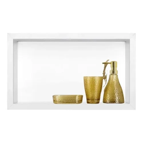 Nicho Shampoo Mármore Branco Prime 30x50 Com Fundo E Borda Foto 1