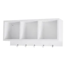 Nicho Triplo De Parede Organizador Com Ganchos 60x26x15cm Cor Branco Foto mini  2
