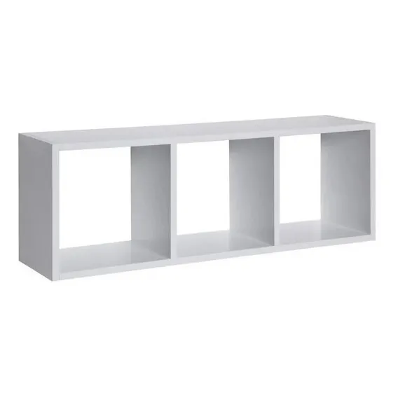 Nicho Triplo Retangular Branco 85x24x22cm CompMovel Foto 1