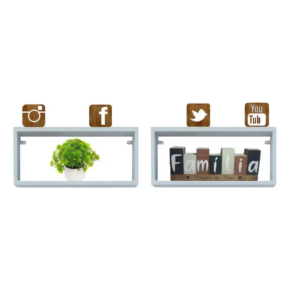 Nichos Retangular 30x15x10p Branco Mdf Decorativo Kit 2 Un Foto 1