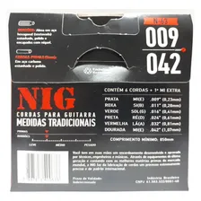 Nig Encordoamento Cordas Guitarra Aço 09 N63 Tradicional - IMPECAVEL Foto mini 3