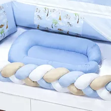 Ninho Casulinho BebĂȘ Redutor De Berço Azul Claro Trocador Foto mini 3