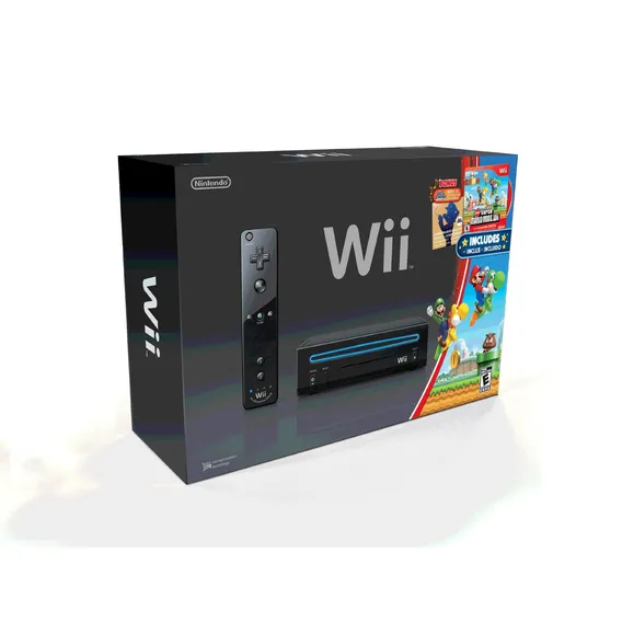 Nintendo Wii Black Bundle with New Super Mario Bros. Wii & Mario Music CD cor preto Foto 1
