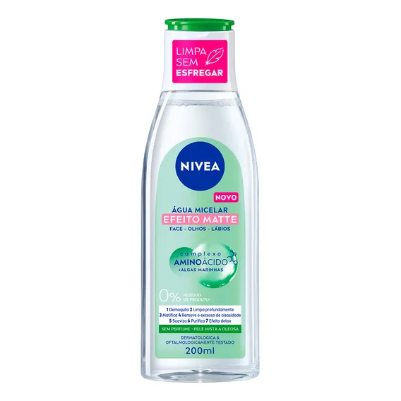 NIVEA Água Micelar Solução de Limpeza 7 em 1 Efeito Matte 200ml Foto 1