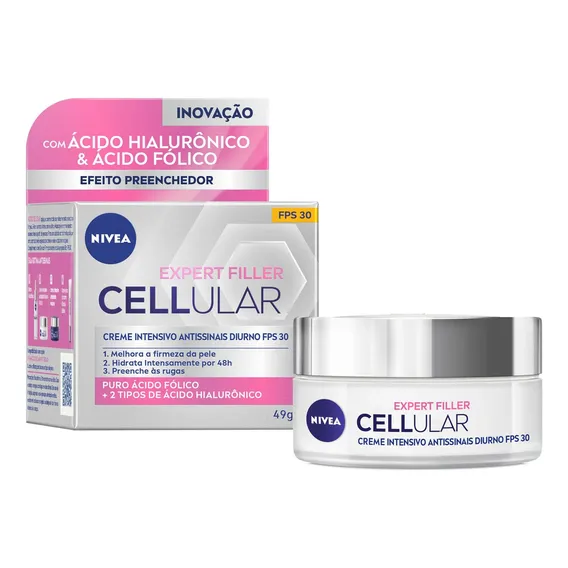 NIVEA Creme Facial Antissinais Cellular Filler Dia FPS 30 49g Foto 1