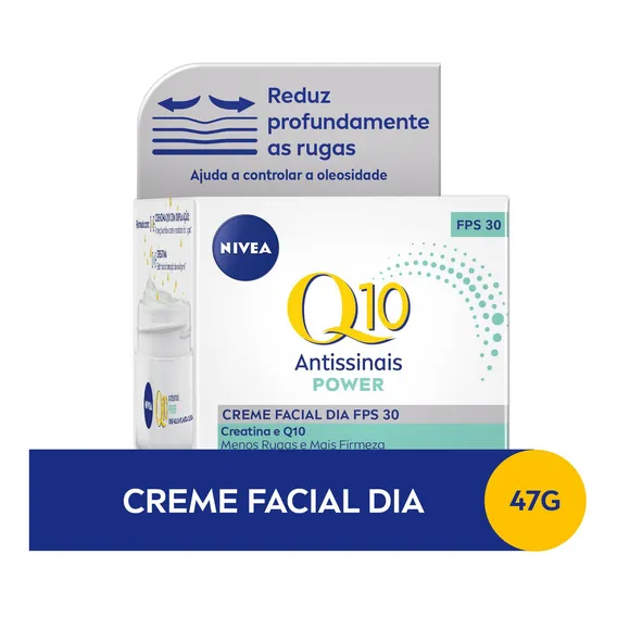 NIVEA Creme Facial Antissinais Q10 Power Dia Pele Mista a Oleosa FPS 30 50g Foto 1