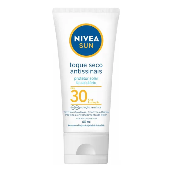 Nivea Sun Protetor Facial Antissinais Toque Seco Fps30 40ml Foto 1