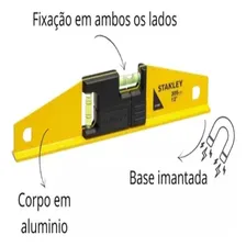 Nivel AlumÃnio Bolha Gp Base Magnética 12p 305mm Stanley Foto mini 1