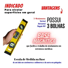 NÃvel De AlumÃnio Base Magnética Starfer 30cm 12 Pol Foto mini 3