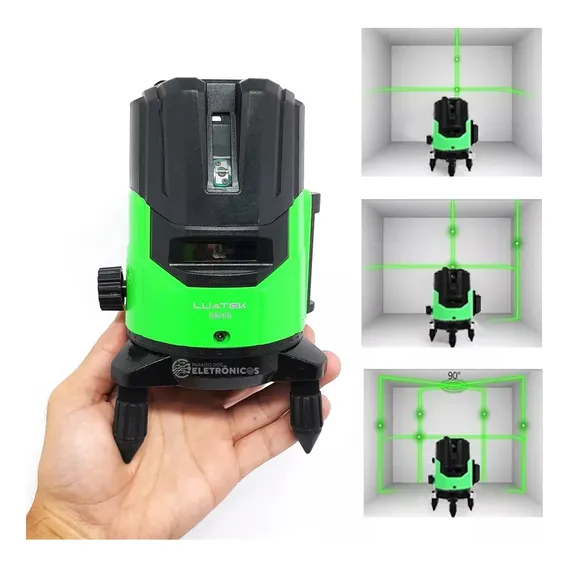 NÃvel Laser Verde 5 Linhas Base Giratória 360º 6 Pontos 5mts Foto 1