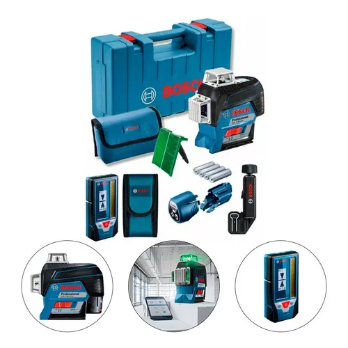 Nível + Receptor A Laser De Linhas Bosch - Gll 3-80 + Lr7 Foto 1