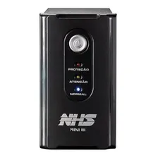 No break NHS Interactive Mini III 600 600VA entrada e saída de 120V preto Foto mini 1