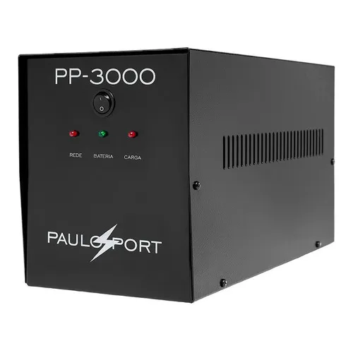 No Break Portão Eletrônico 3000va Senoidal Pauloport Cor Preto Foto 1
