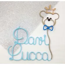 Nome Composto Em Tricotin Até Nove Letras Mais Um Desenho Cor Personalizado Foto mini 2