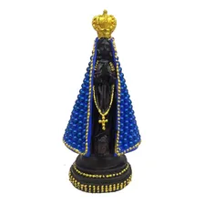 Nossa Senhora Aparecida Com Perolas Azul 17cm Foto mini 1