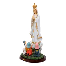 Nossa Senhora De Fátima Com 3 Pastores 63cm - Enfeite Resina Foto mini 4