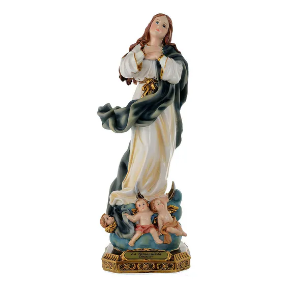 Nossa Senhora Imaculada Conceição 14 Cm - Imagem Em Resina Foto 1