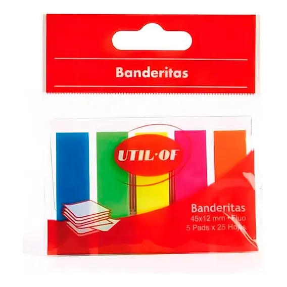 Notas adesivas, bandeiras, marcadores, cores, 5 cores Foto 1