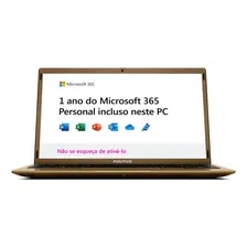 Notebook Positivo Motion Q4128c Qc W10 Inclui Microsoft 365* Cor Dourado Foto  mini 1