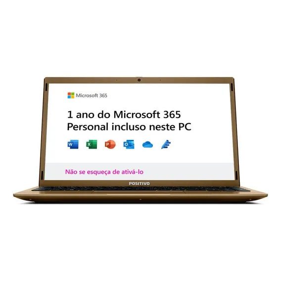 Notebook Positivo Motion Q4128c Qc W10 Inclui Microsoft 365* Cor Dourado Foto 1