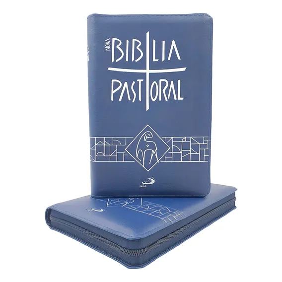 Nova Bíblia Sagrada Pastoral - Média Zíper Azul Foto 1