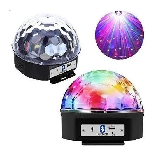 Nova Bola Maluca Led Rgb Holográfico Mp3 Magic + Controle 110V/220V Foto 1