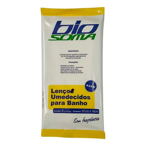 Novidade 40 Unid Lenços Para Banho No Leito Biosoma Foto 1