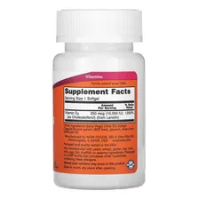 Now Foods Vitamina D3 10.000 Ui 120 Caps Softgel Sabor Without flavor Foto mini  3