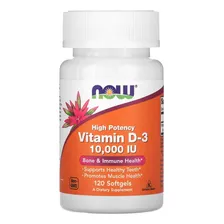 Now Foods Vitamina D3 10.000 Ui 120 Caps Softgel Sabor Without flavor Foto  mini 1