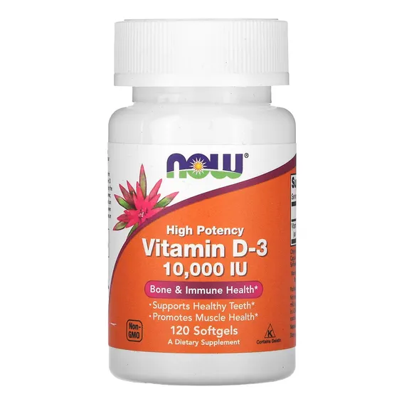 Now Foods Vitamina D3 10.000 Ui 120 Caps Softgel Sabor Without flavor Foto 1