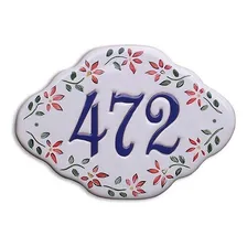 Número De Residência Apto Cerâmica Para Casa LukaBrasil Placa 18 X 13 cm Foto  mini 1