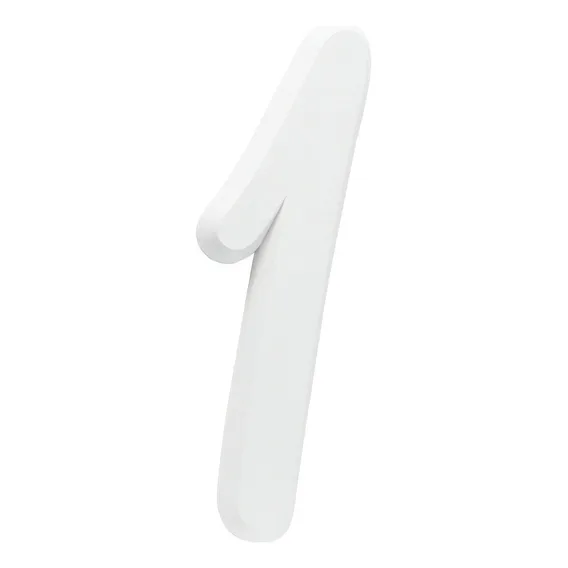 Número Residencial Para Casa 1 Branco 3d 22cm Foto 1