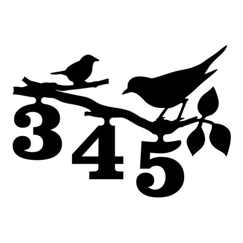Numero Residencial Personalizado Placa Artesanal Cães Cor Branco ou Preto Foto 1