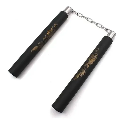Nunchaku De Borracha Com Rolamento - Mkl Cor Preto Foto 1