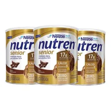Nutren S锚nior P贸 Chocolate 740g - Kit Com 3 Latas Foto mini 1