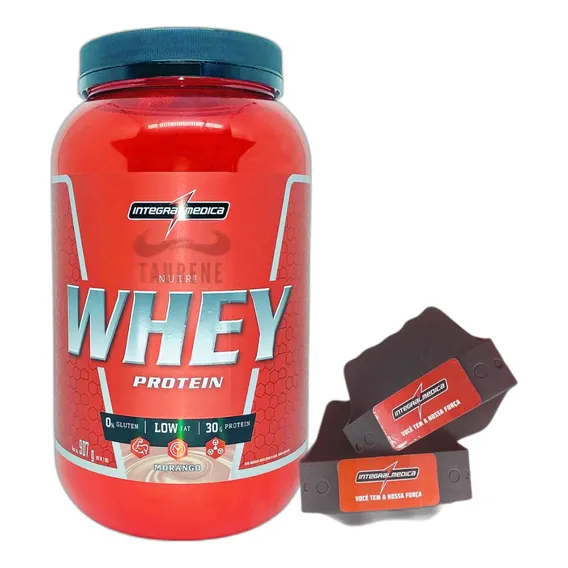 Nutri Whey Isolado Hidro 3w Morango 900g Luva Integralmedica Foto 1