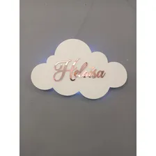 Nuvem Personalizado Led - Maternidade Nome Infantil E Bebe Cor Rose Foto mini 1