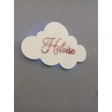 Nuvem Personalizado Led - Maternidade Nome Infantil E Bebe Cor Rose Foto mini 2